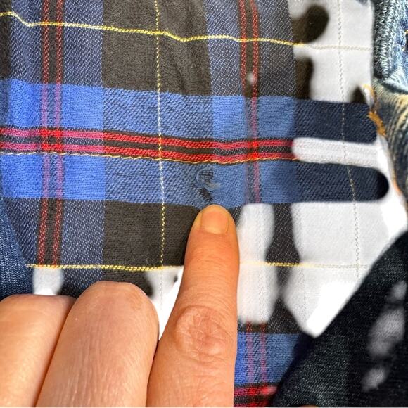 VTG 80's-90's Rare Guess Denim Spell Out Jacket Size Kids XL 6 - 6X/7 flannel - Picture 3 of 16
